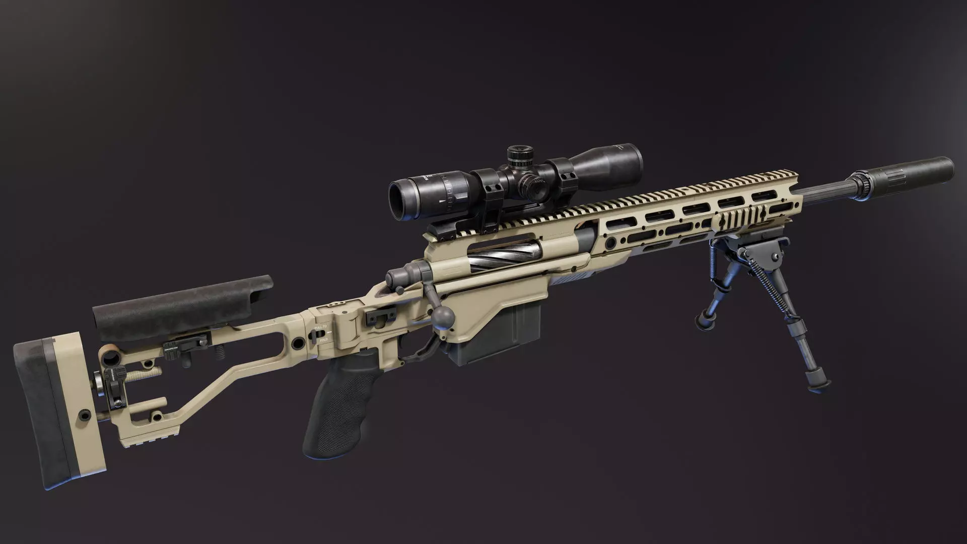 CSR USASOC Sniper Rifle Low-poly 3D model_0