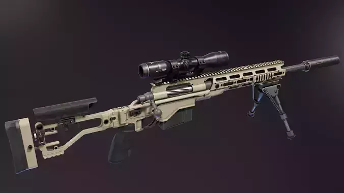 CSR USASOC Sniper Rifle Low-poly 3D model