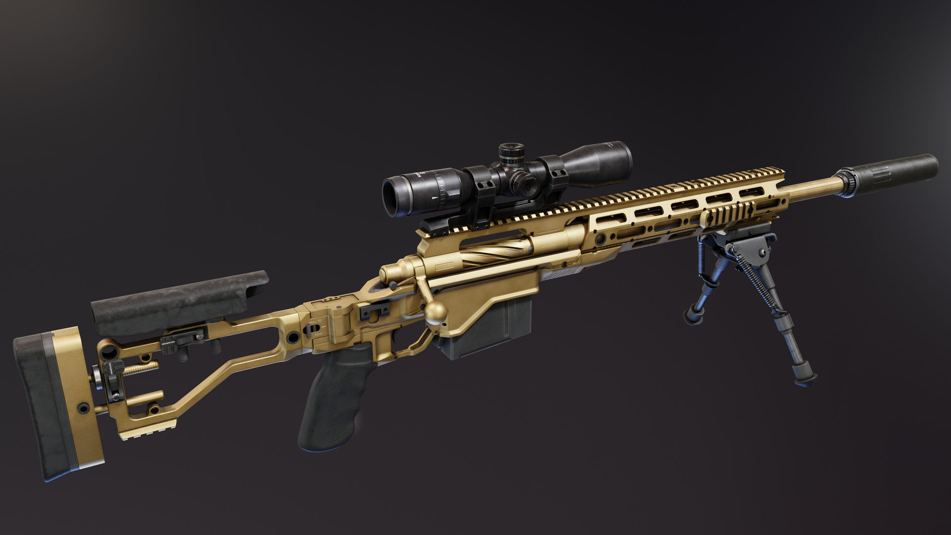CSR USASOC Sniper Rifle Low-poly 3D model_1