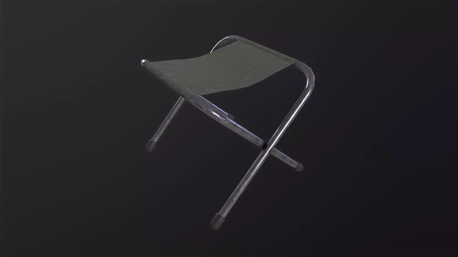 Folding Stool 3D Model Low-poly 3D model