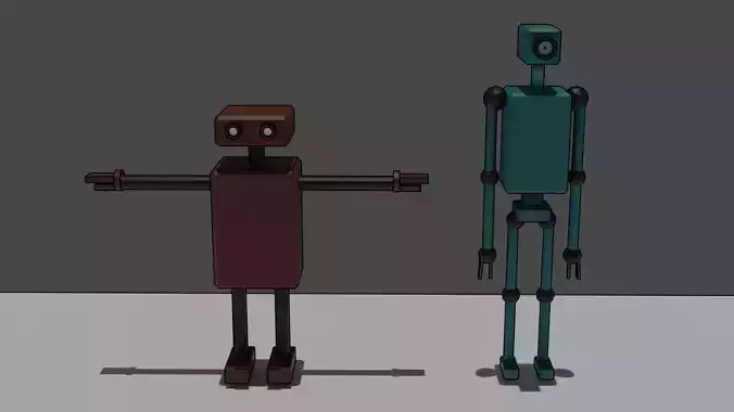 CARTOON ROBOTS Low-poly 3D model