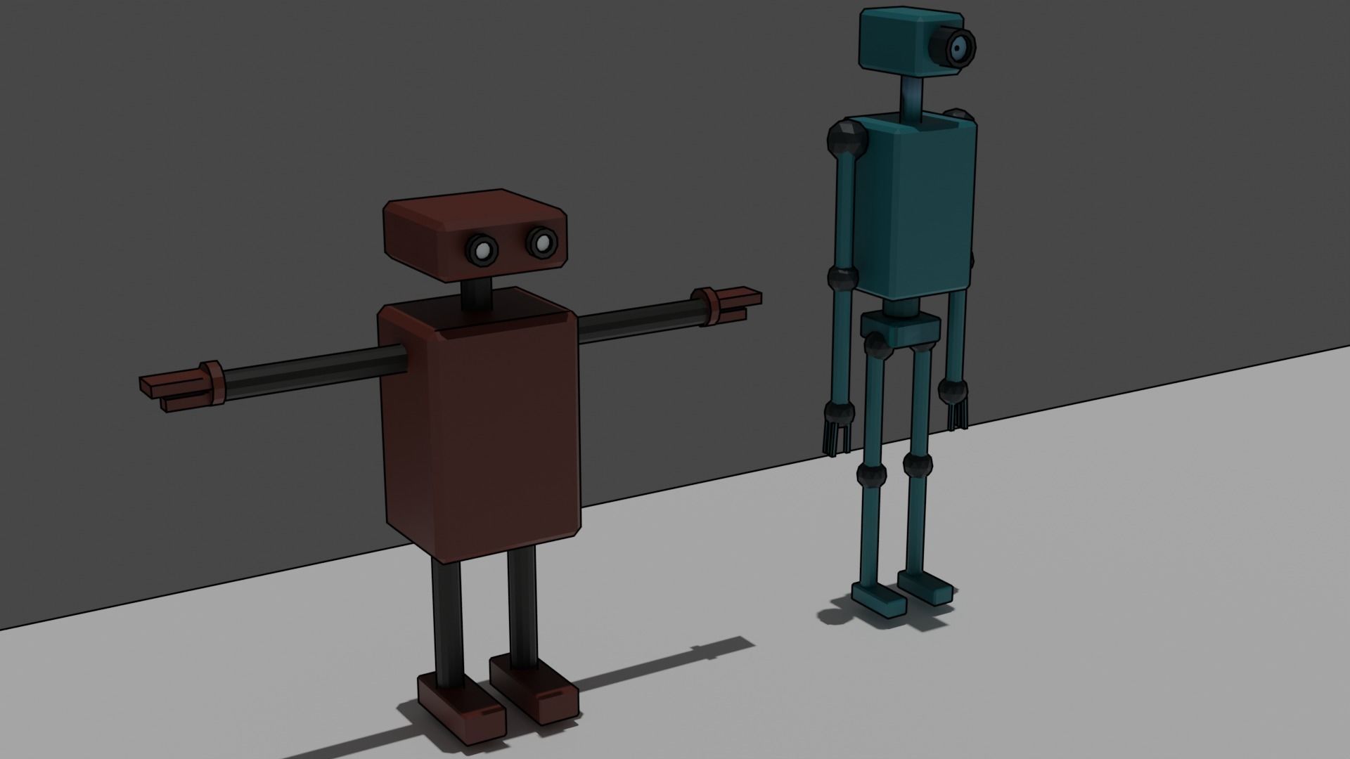CARTOON ROBOTS Low-poly 3D model_1