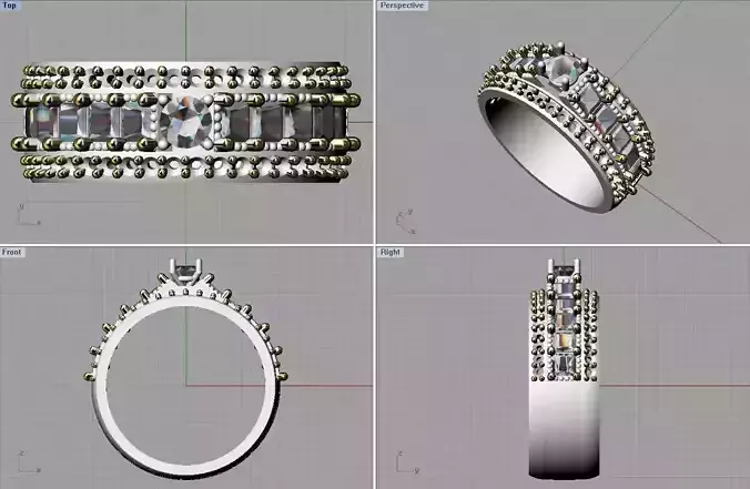 Ring Gold and Sliver 3D print model
