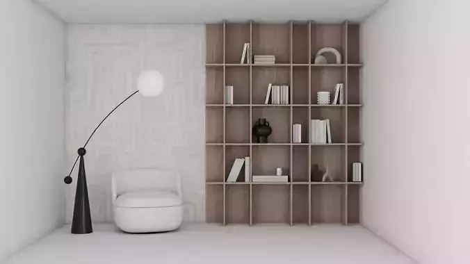 Shelf filled with accessories 