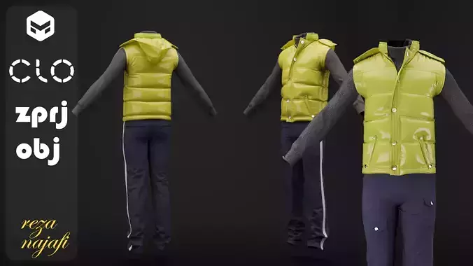 Vest jacket for marvelous designer