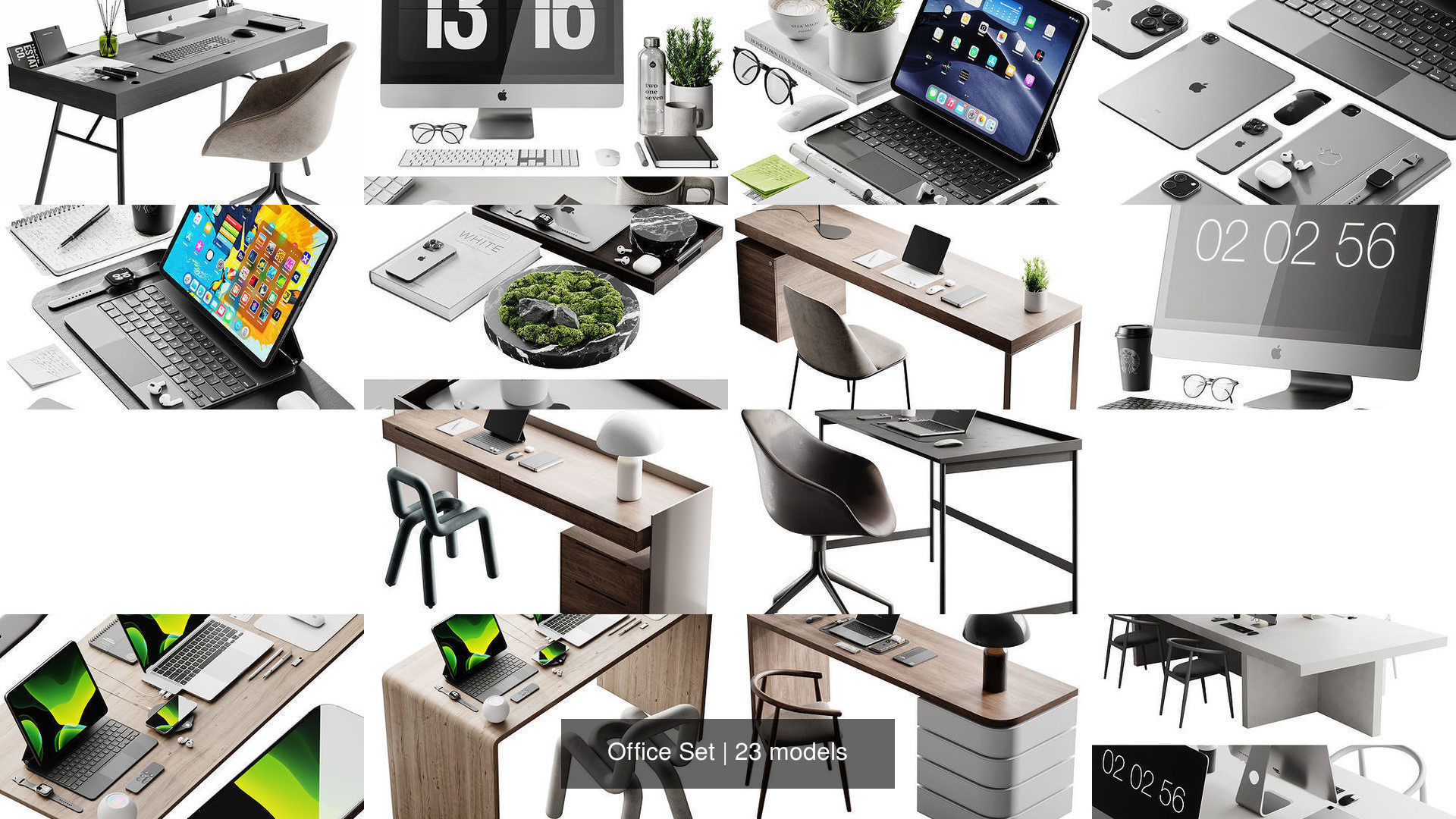 Office Set 3D Model Collection_1