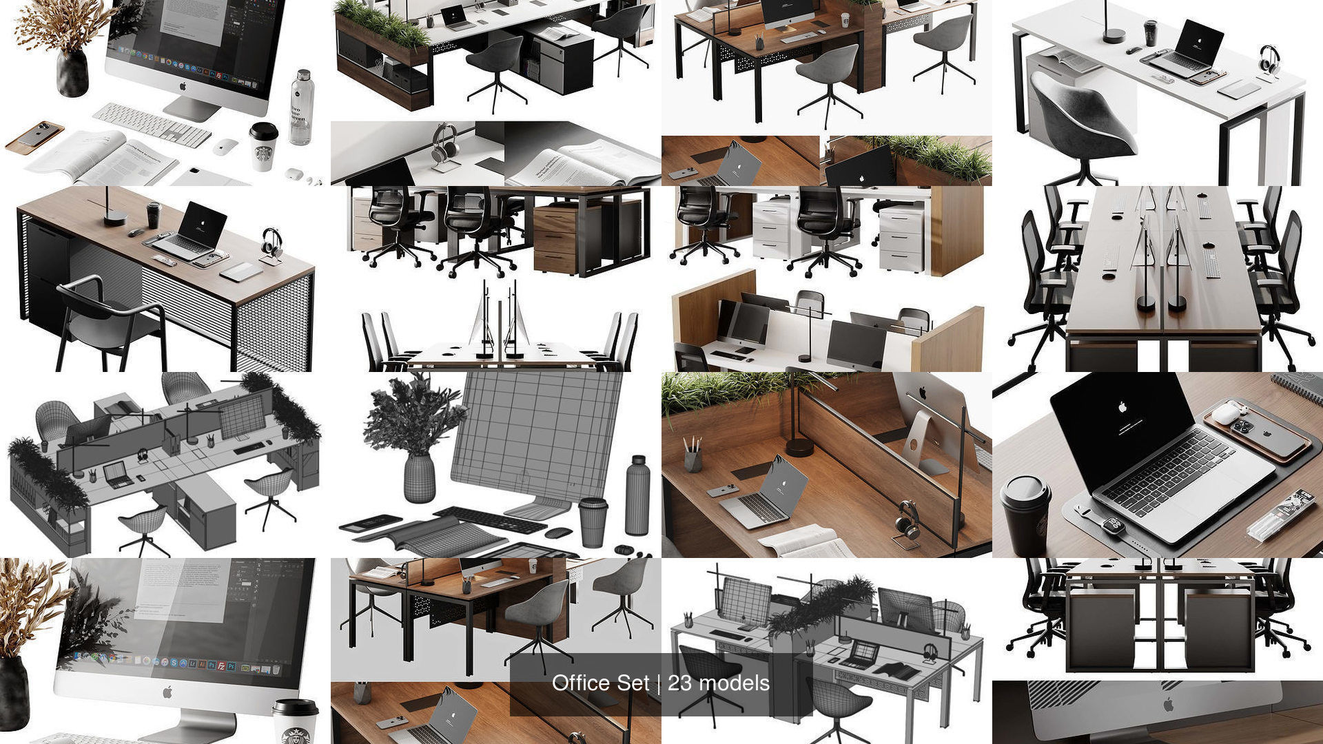 Office Set 3D Model Collection_3