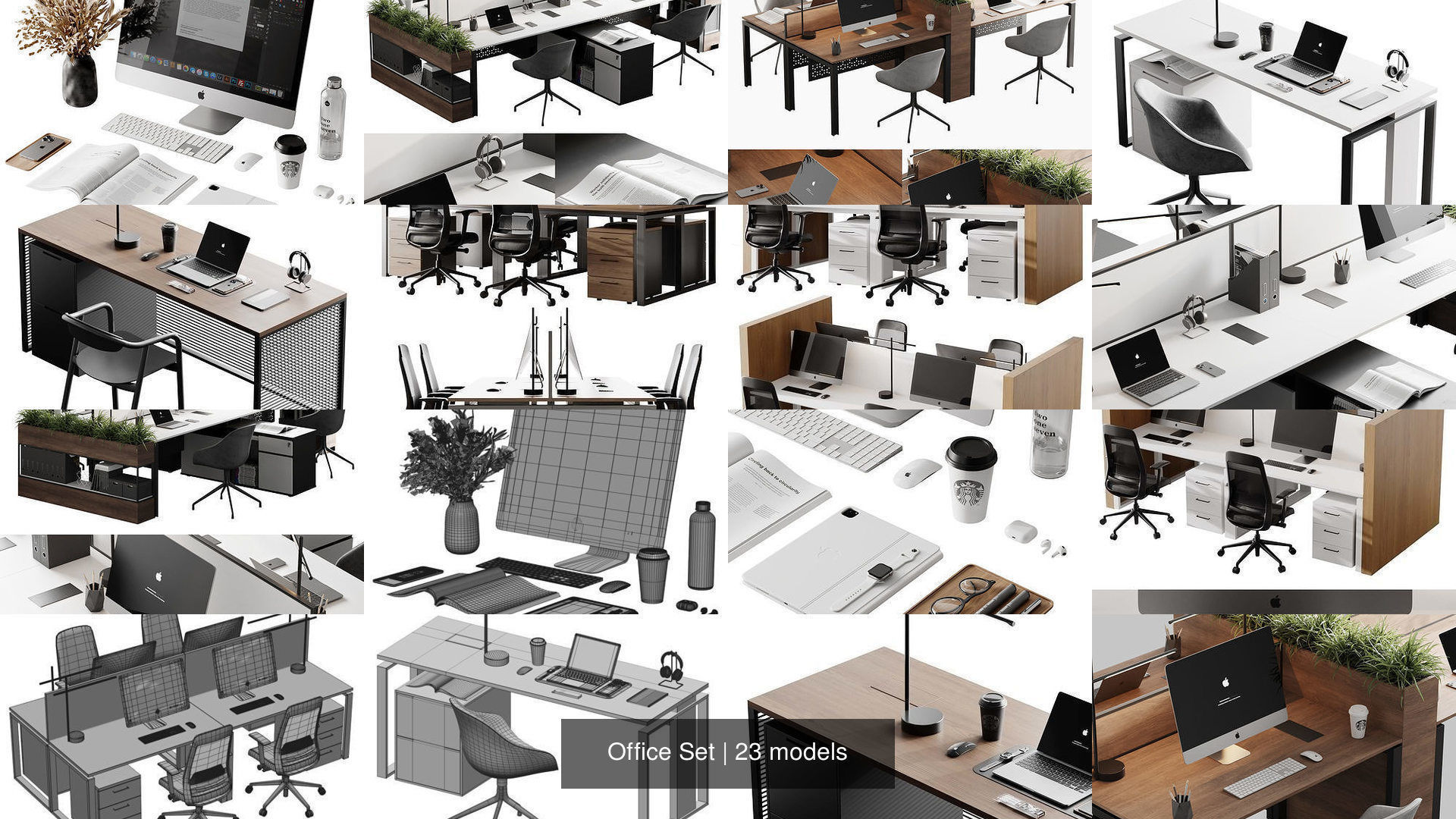 Office Set 3D Model Collection_2