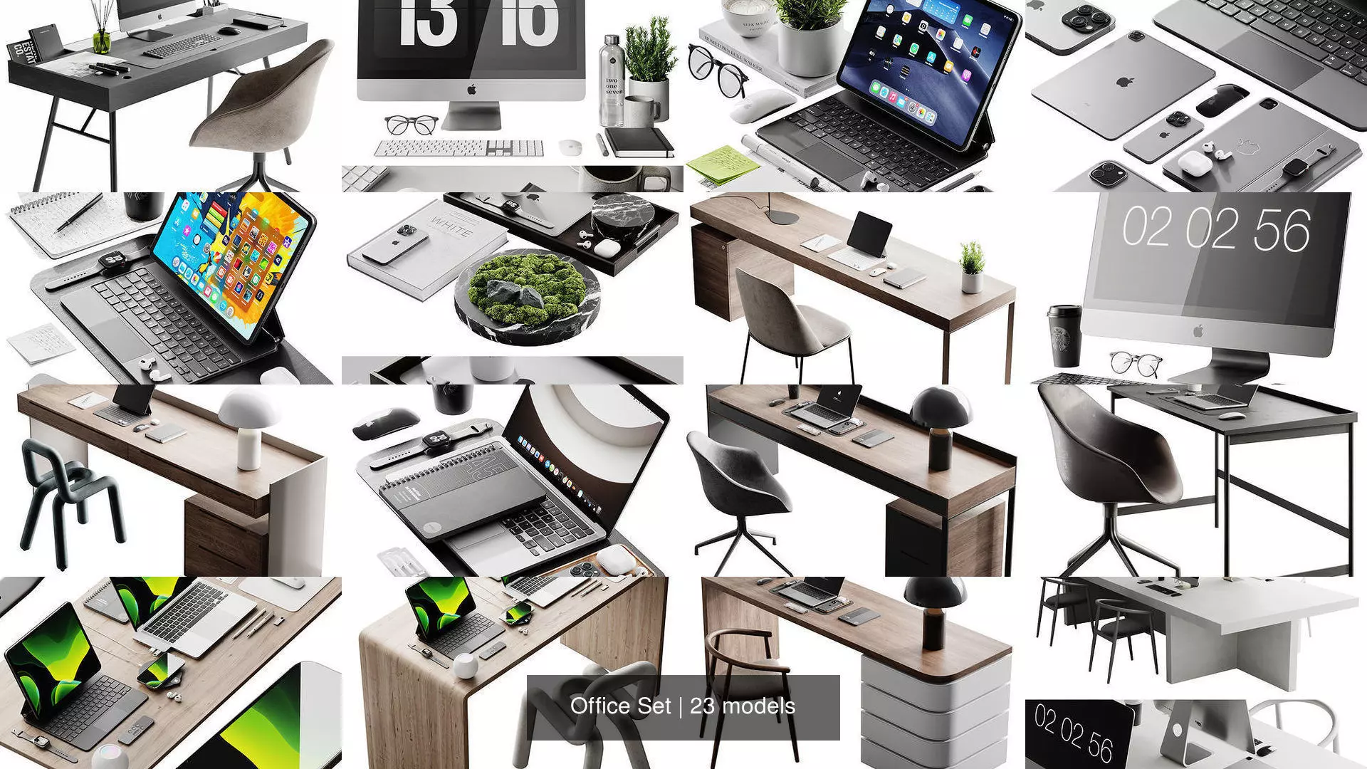 Office Set 3D Model Collection_0