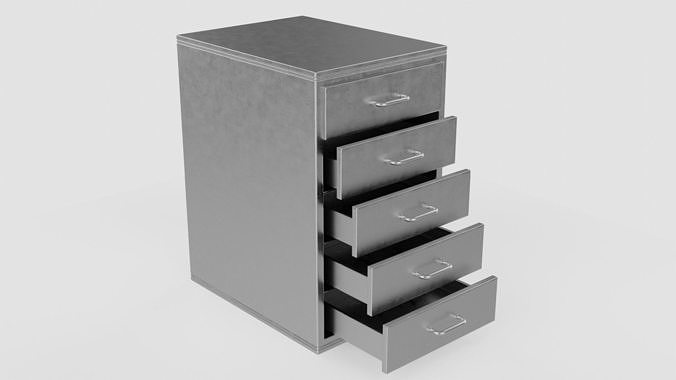 Metallic safe almirah cabinet Low-poly 3D model