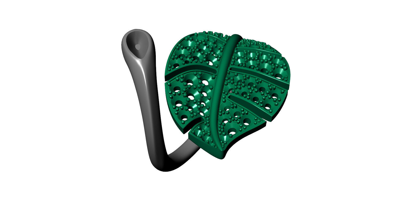 Leaf ring 3D print model_11