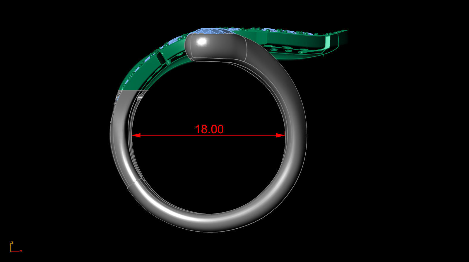 Leaf ring 3D print model_6