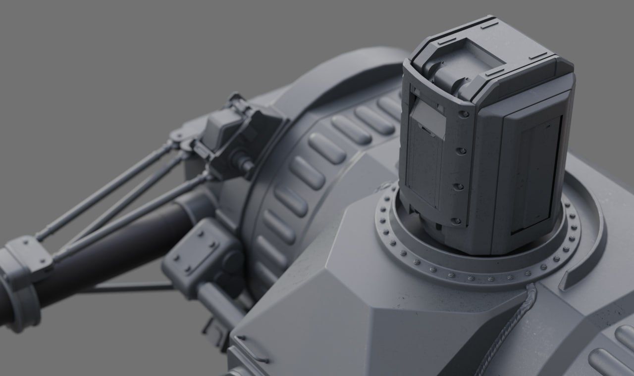 sci fi turret  3D model_4