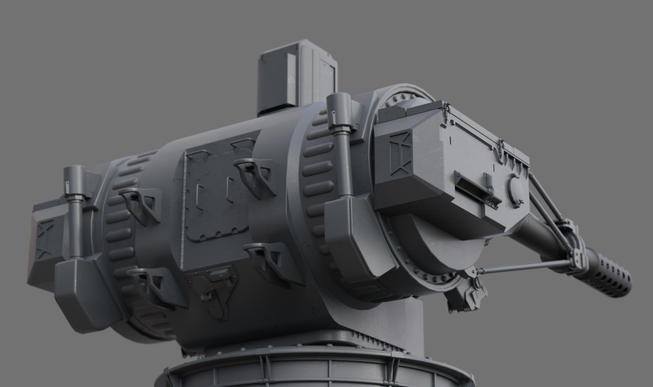 sci fi turret  3D model_1