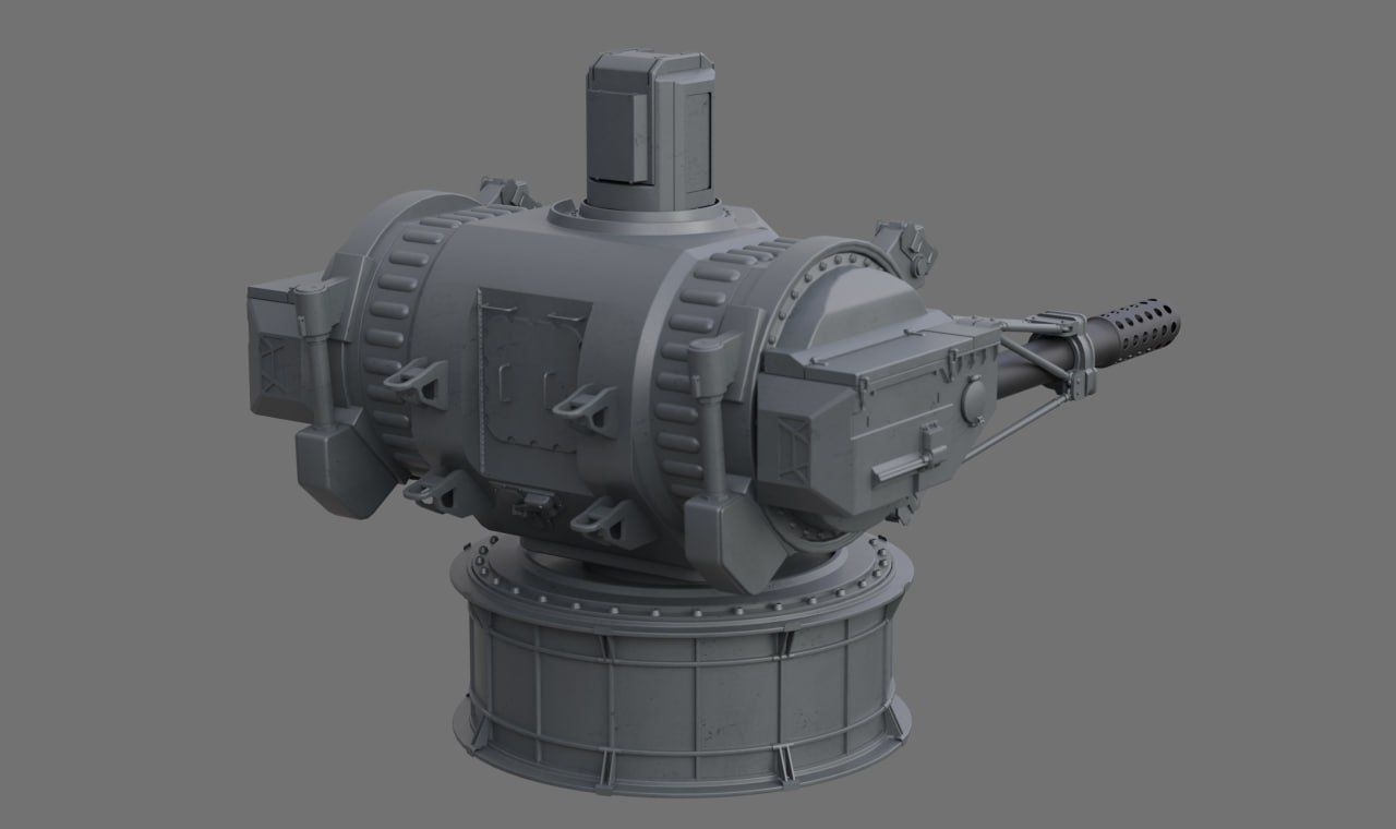 sci fi turret  3D model_2