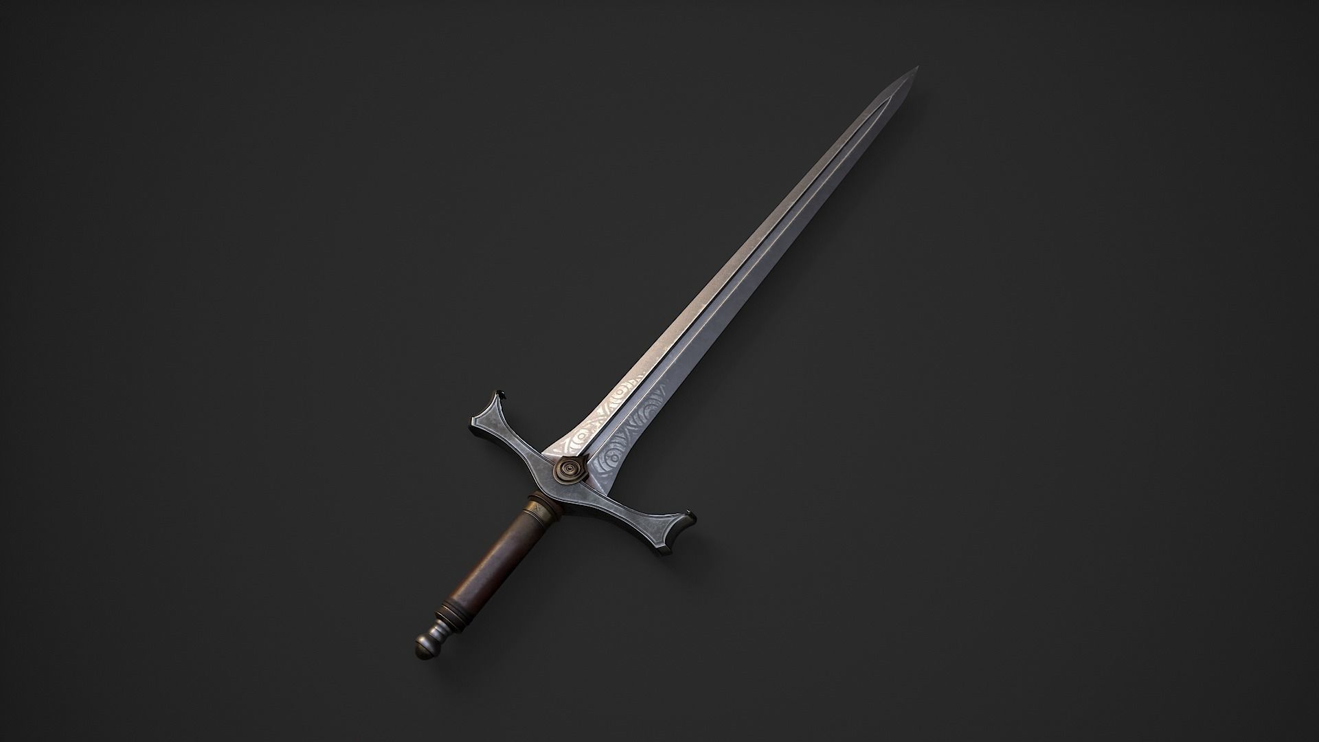 Sword 3 Low-poly 3D model_2