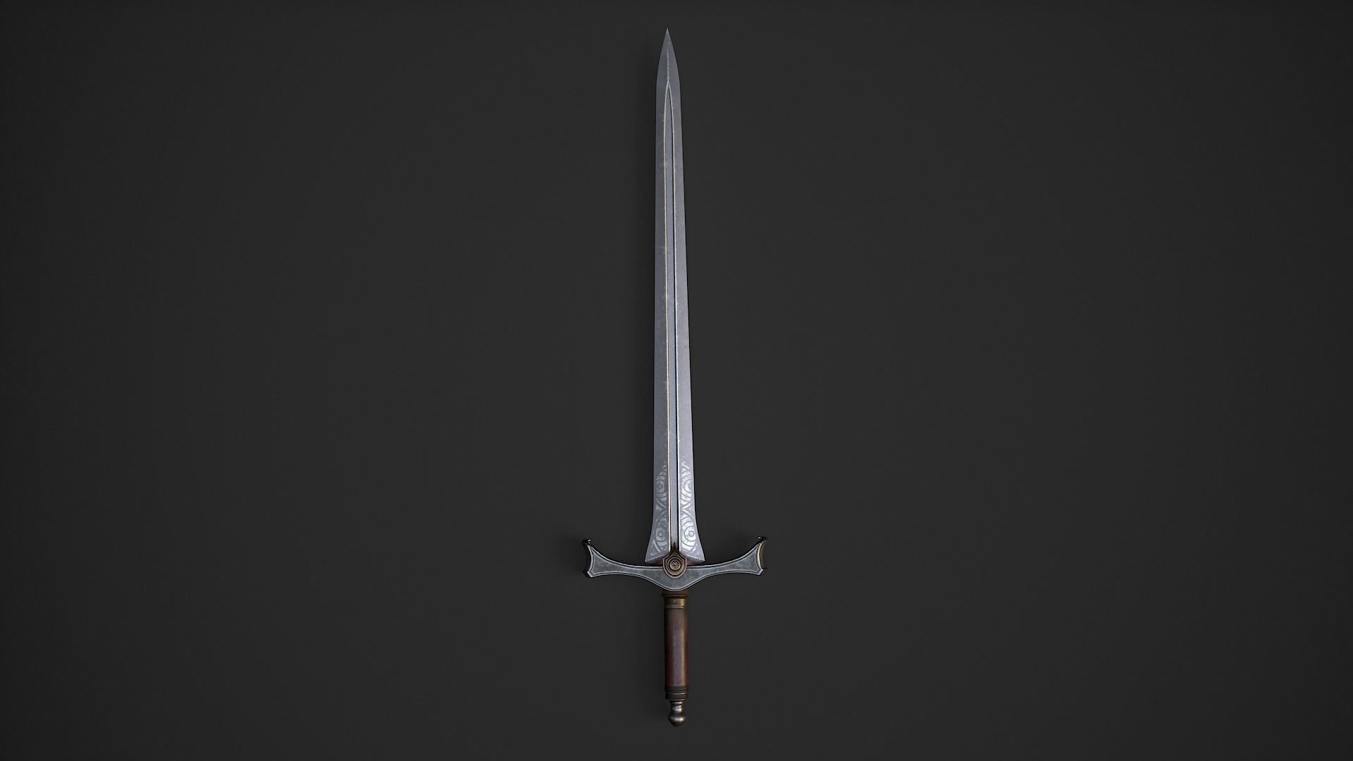 Sword 3 Low-poly 3D model_4