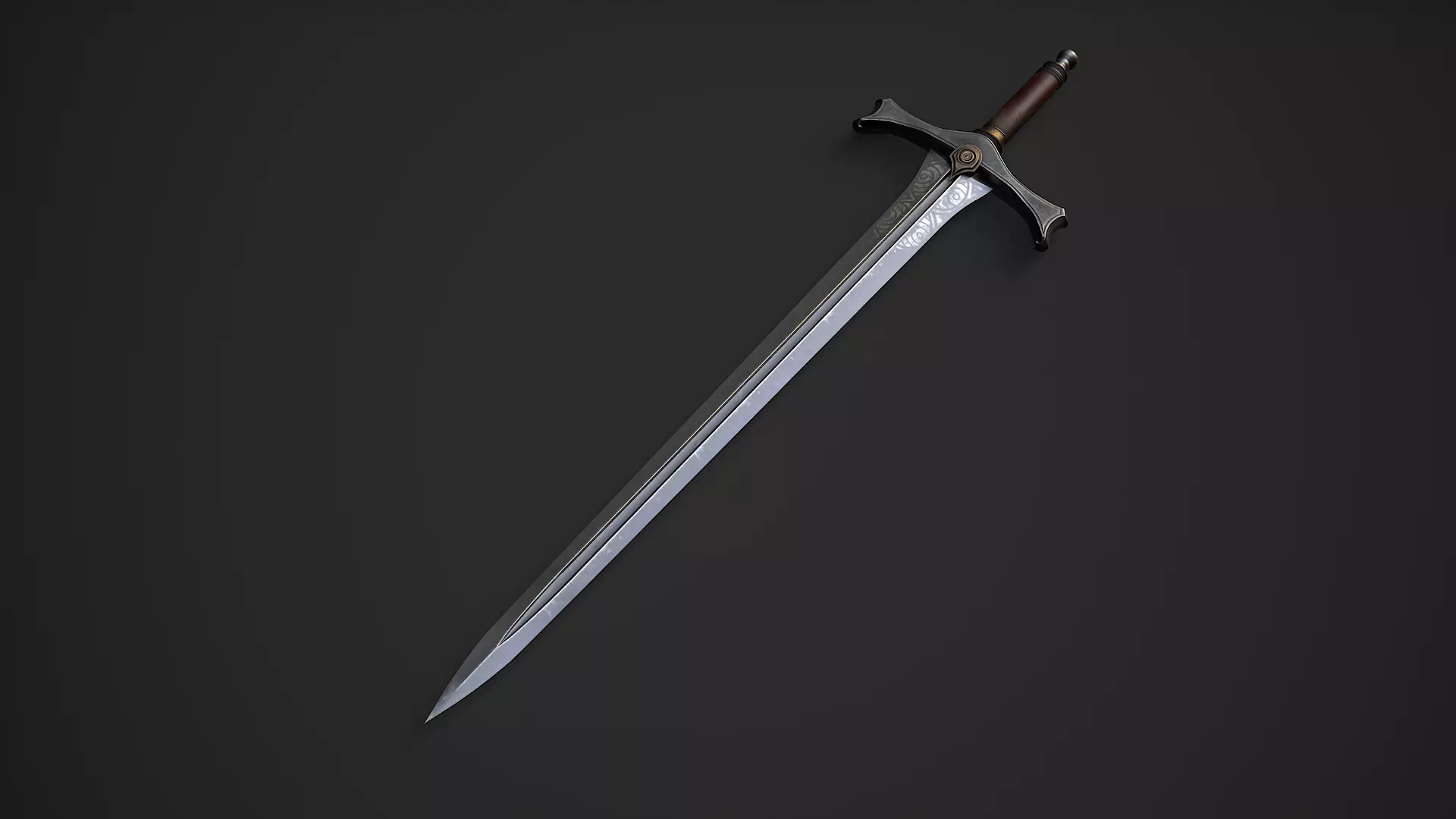 Sword 3 Low-poly 3D model_0