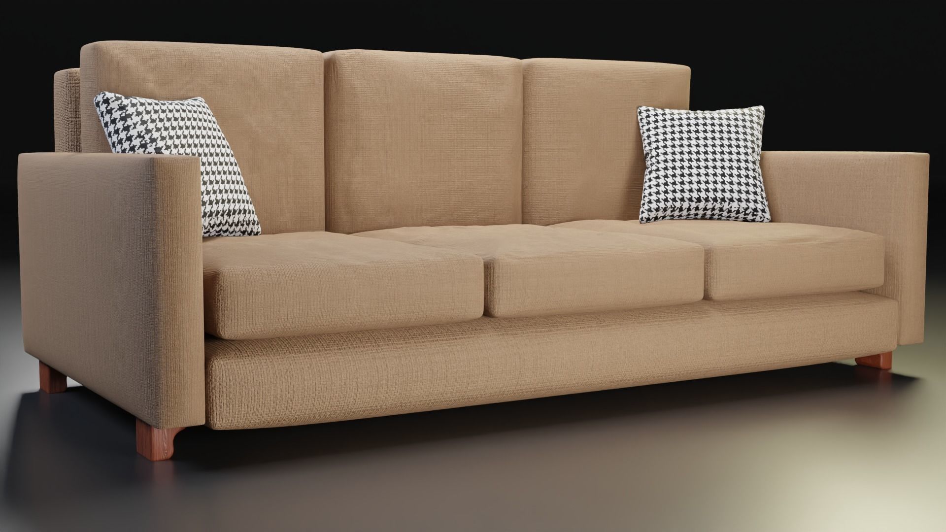3D Modern Couch  Low-poly 3D model_1