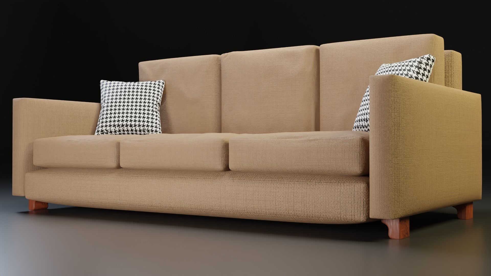 3D Modern Couch  Low-poly 3D model_2