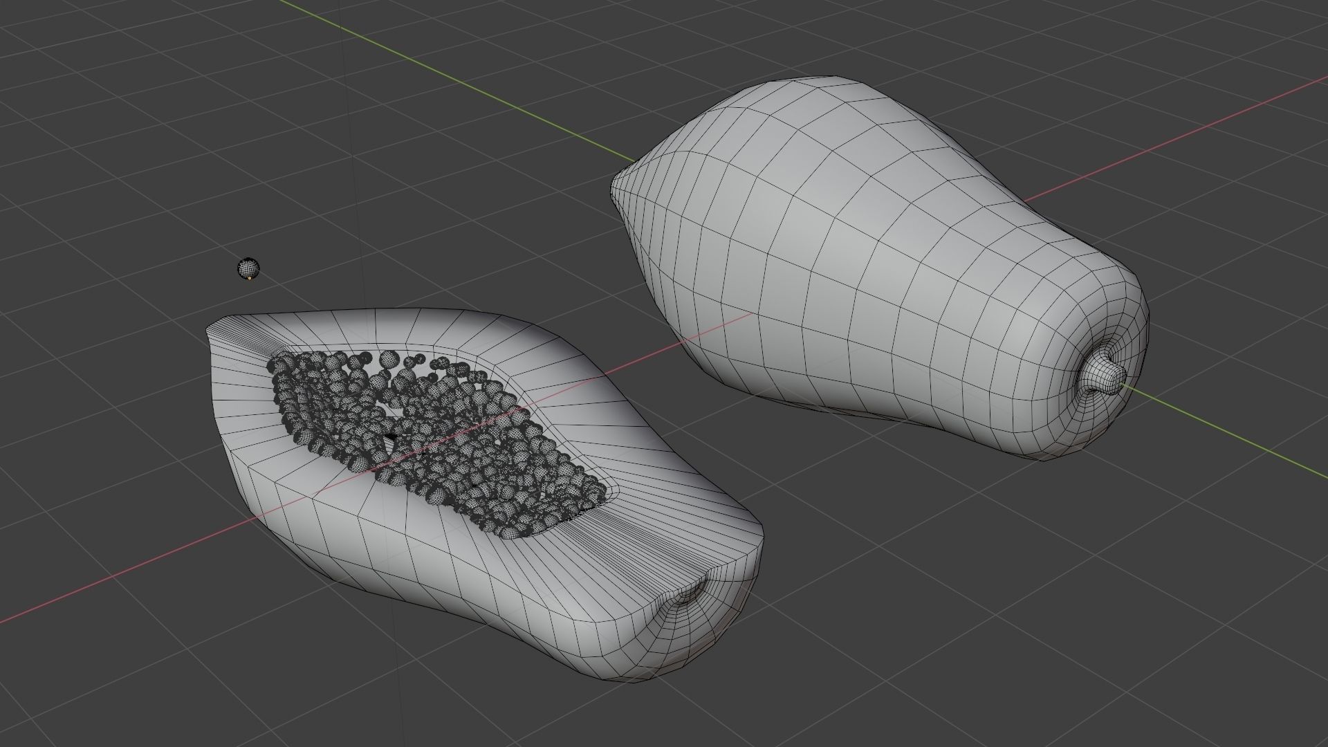 Hand Painted Low Poly  Cartoon Papaya Fruit 3D model_1