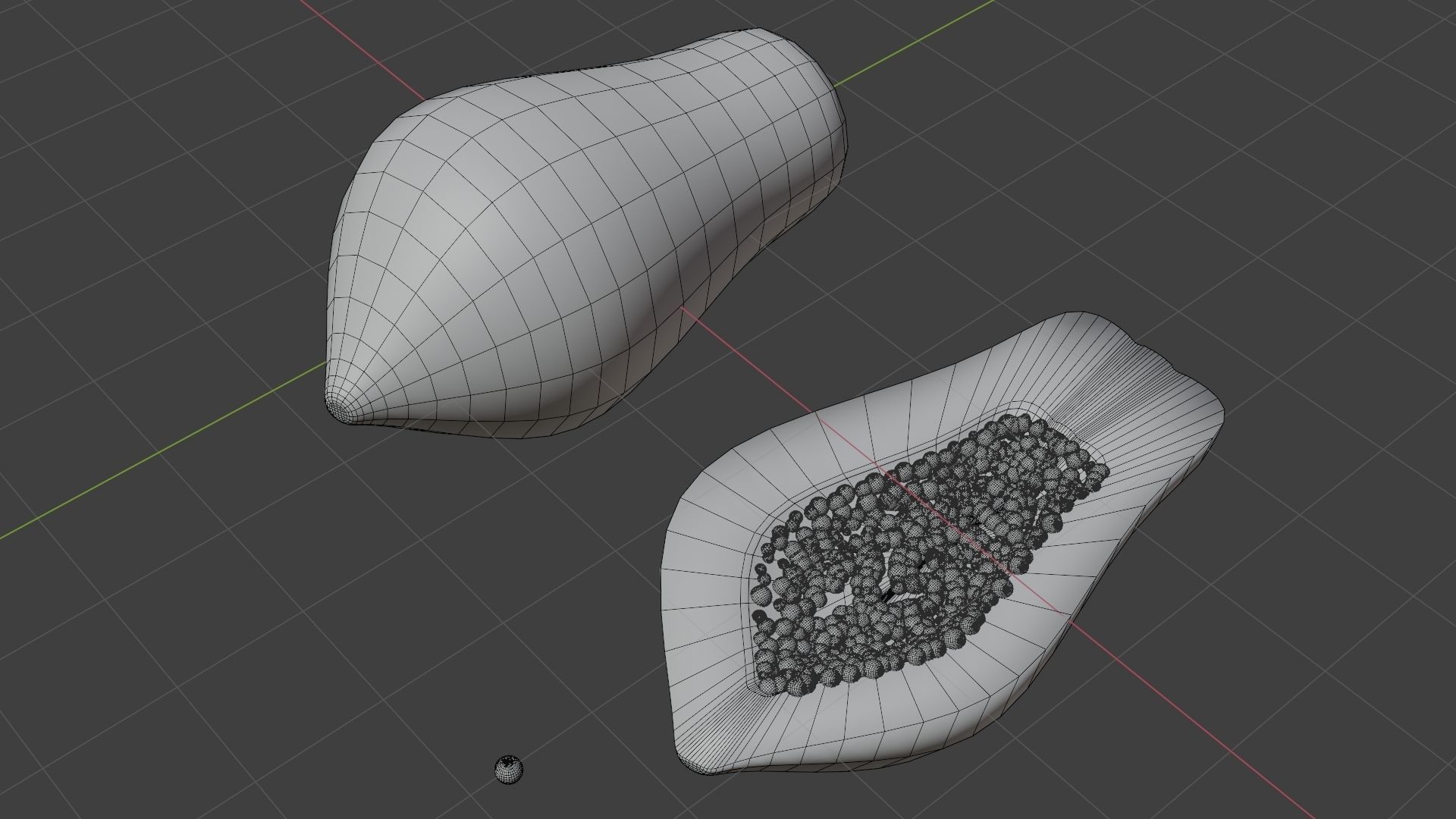 Hand Painted Low Poly  Cartoon Papaya Fruit 3D model_7