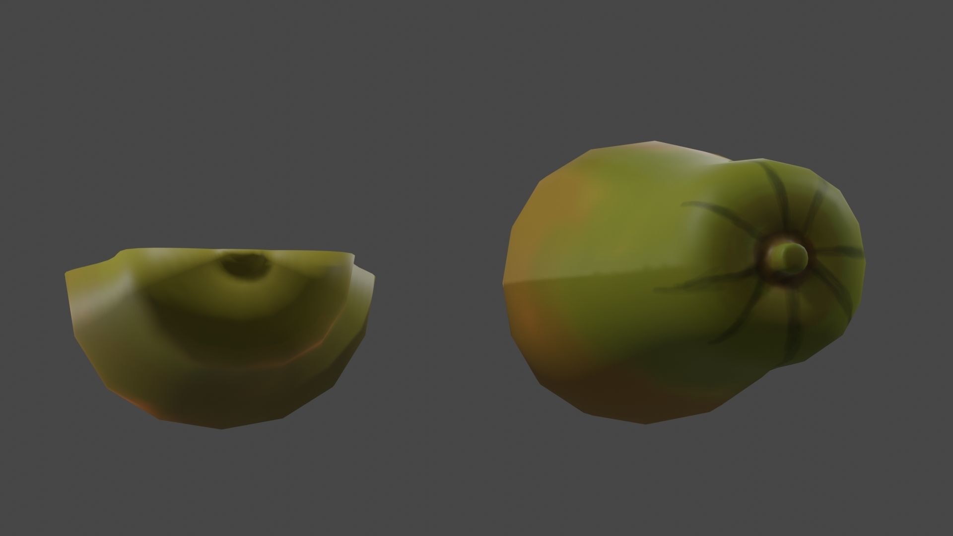Hand Painted Low Poly  Cartoon Papaya Fruit 3D model_5