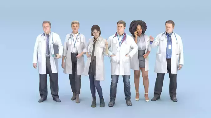 Medical people 30 3D Model Collection