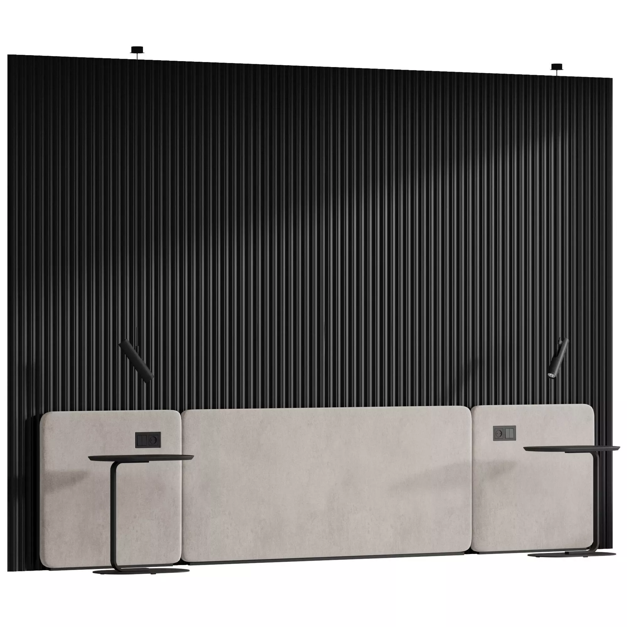 Wall composition Headboard set 3D model