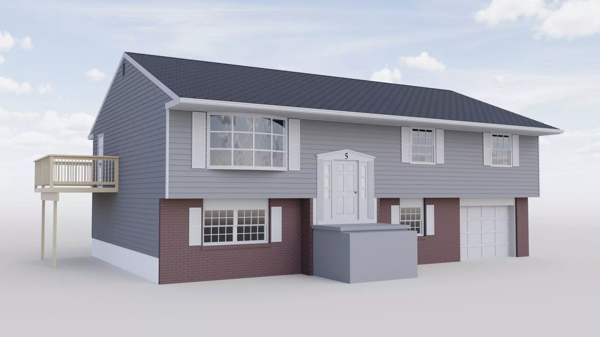 Single Family House 3D model_0