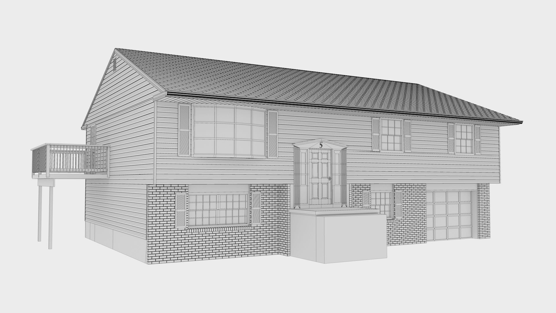 Single Family House 3D model_1