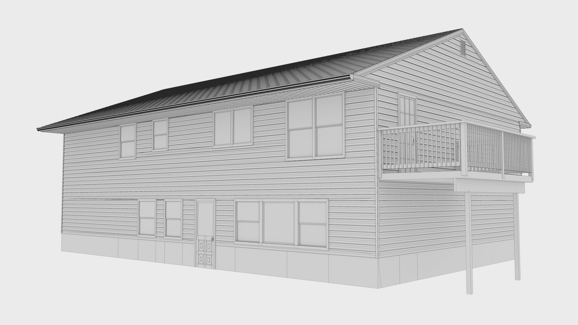 Single Family House 3D model_7