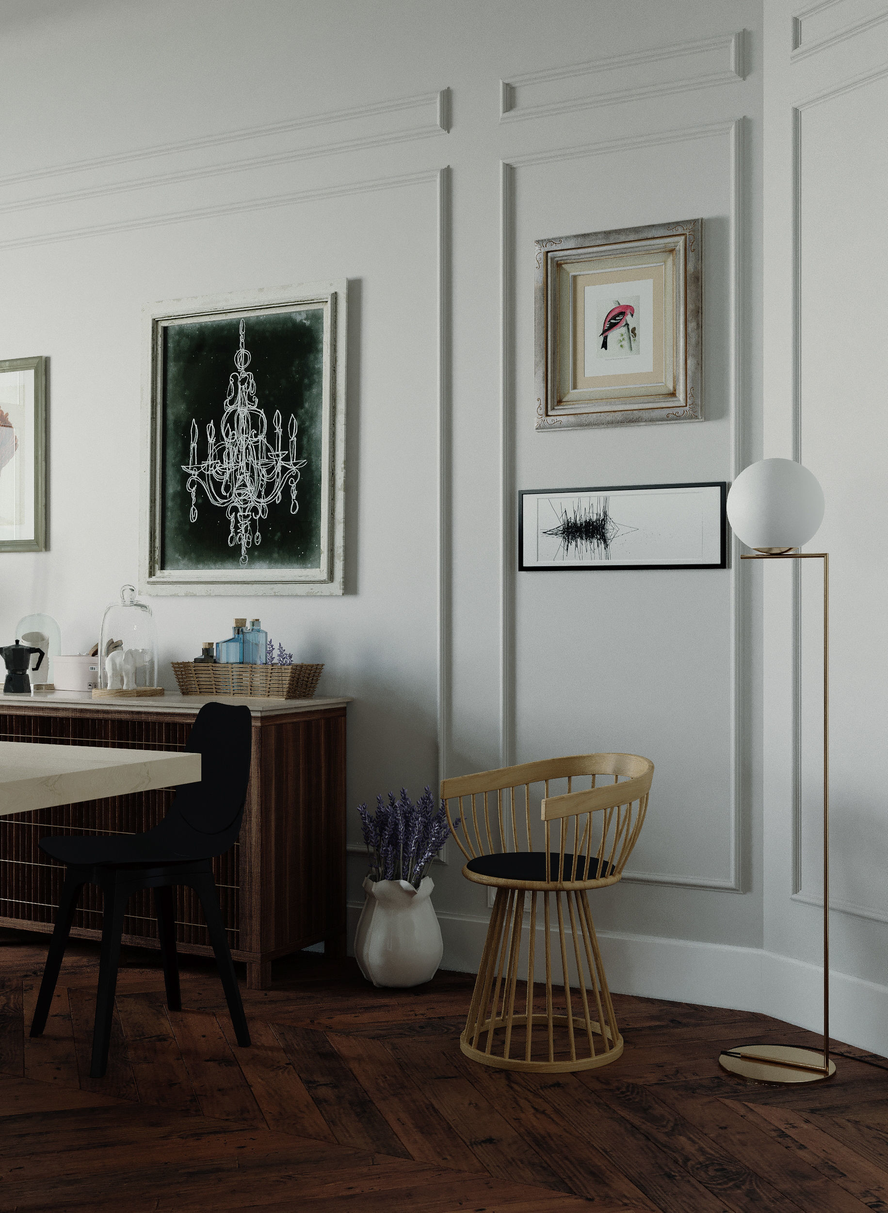 Scandinavian-style interior 3D model_1