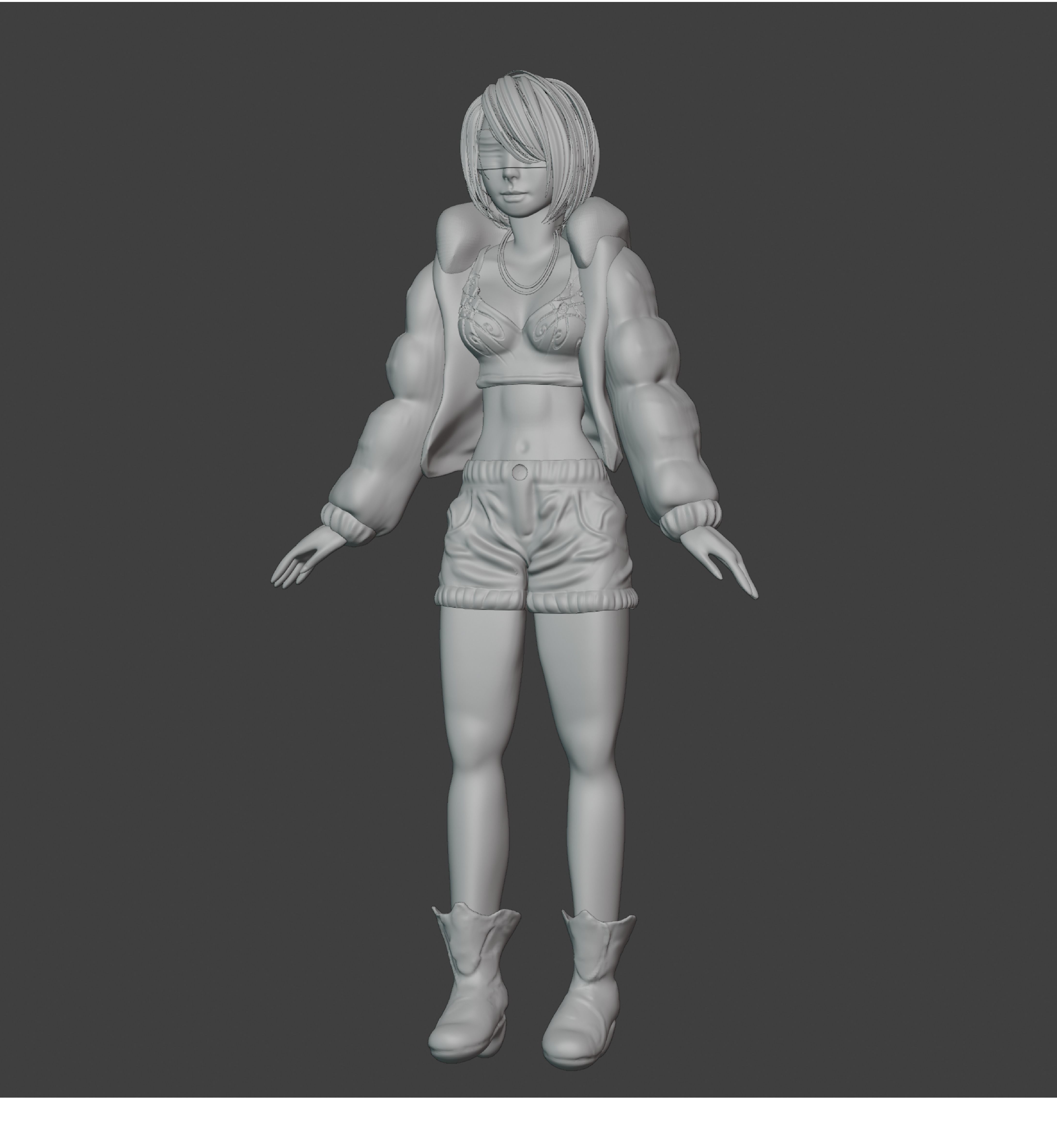 Female game character 3D model_7