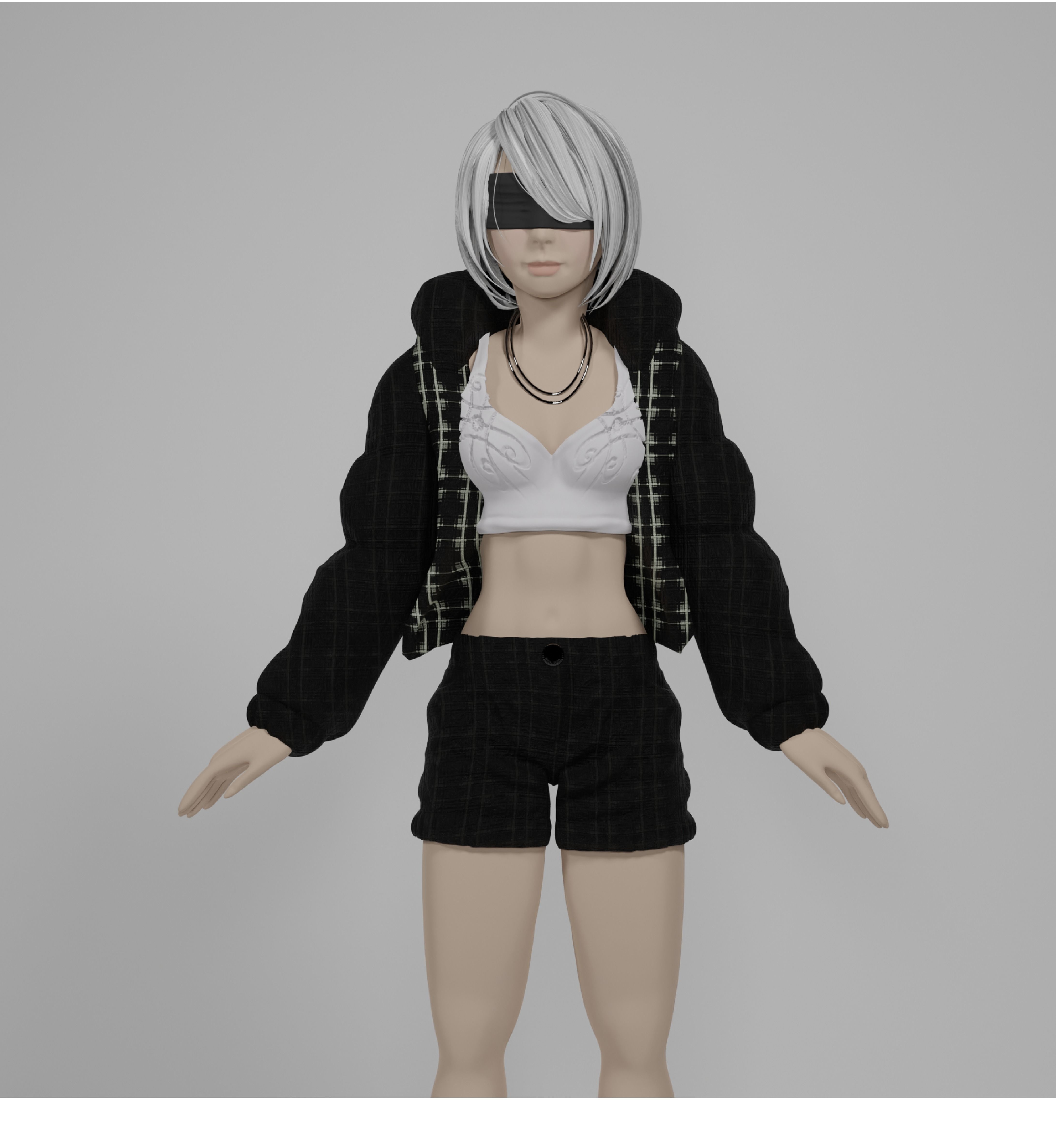 Female game character 3D model_8