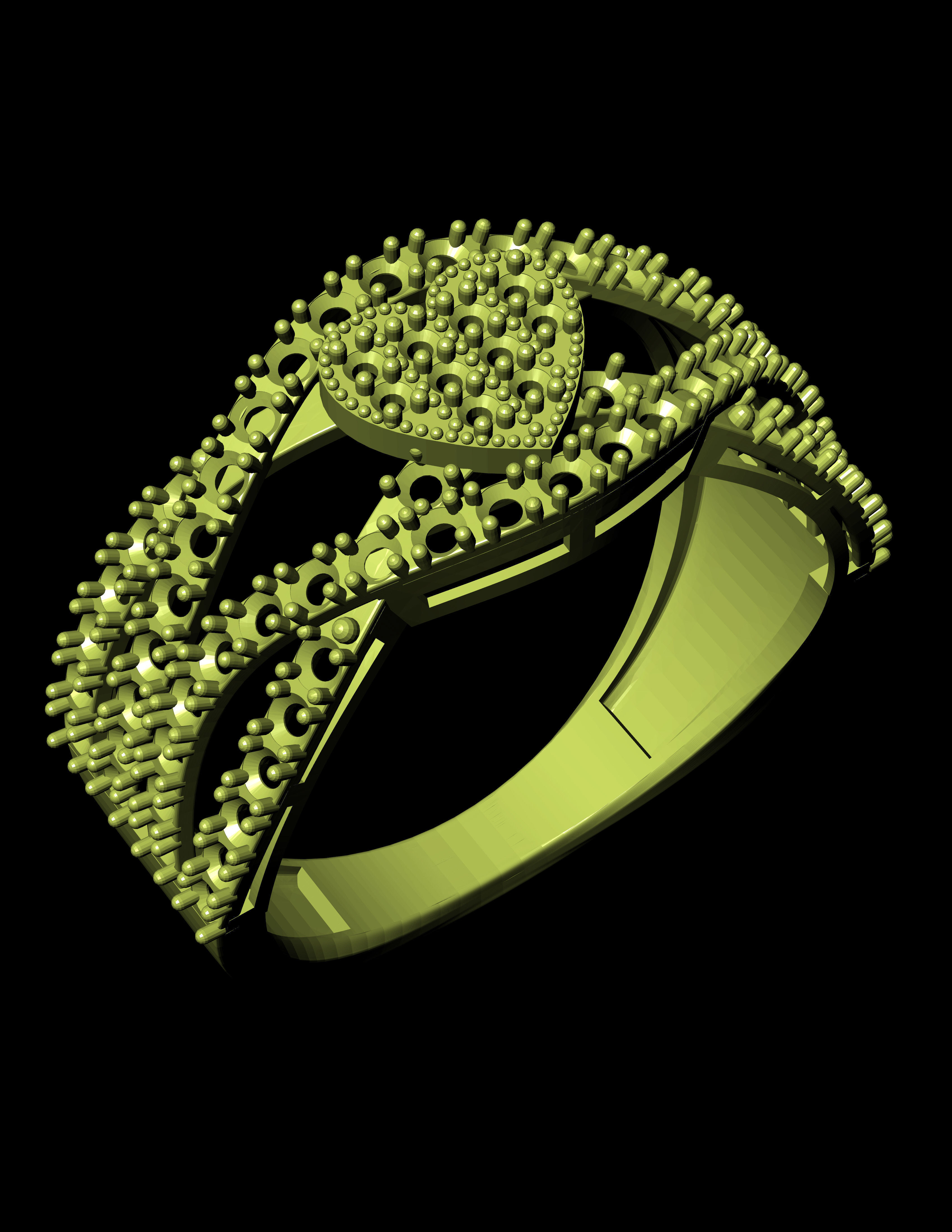 Diamond Ring Jewellery for Women 3D print model_2