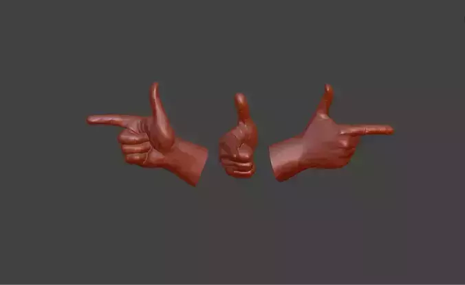 hand finger gun  3D print model