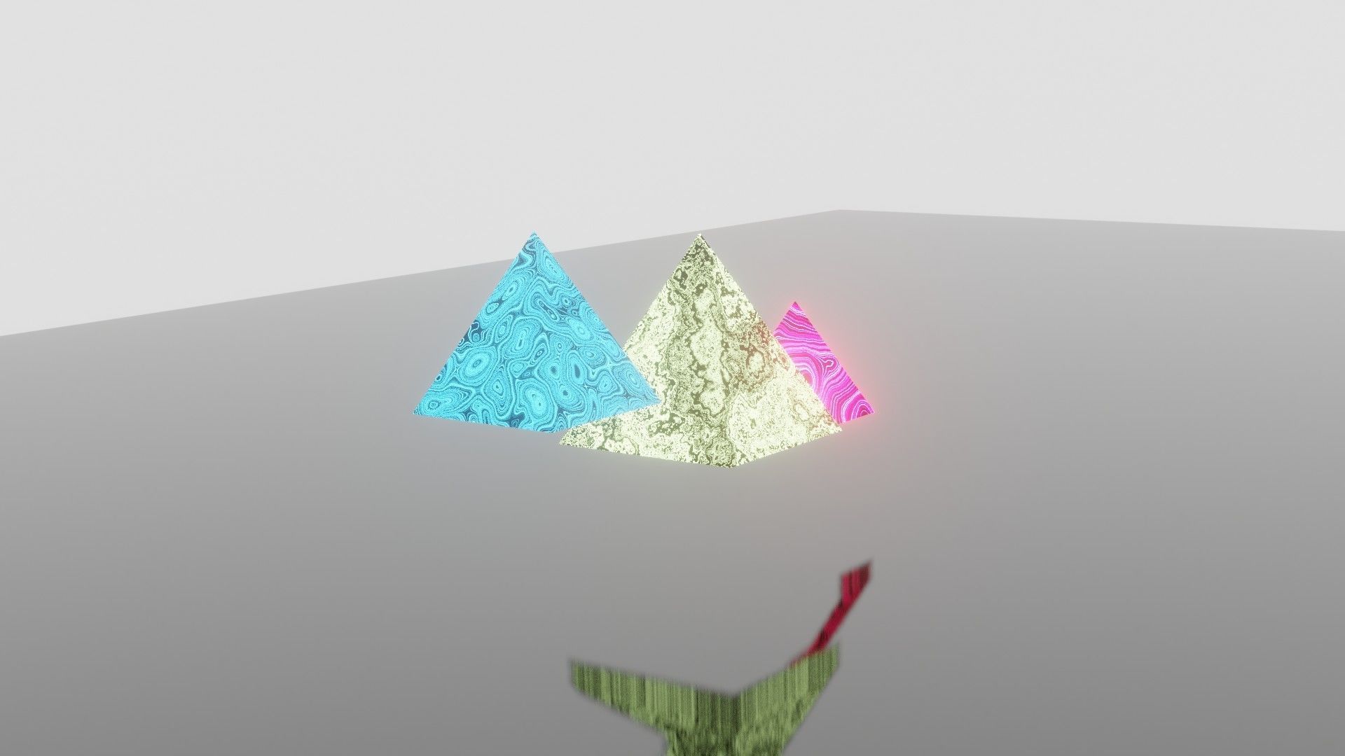 triangle dynamic VFX bloom 3 triangle with neon noise texture Low-poly 3D model_5