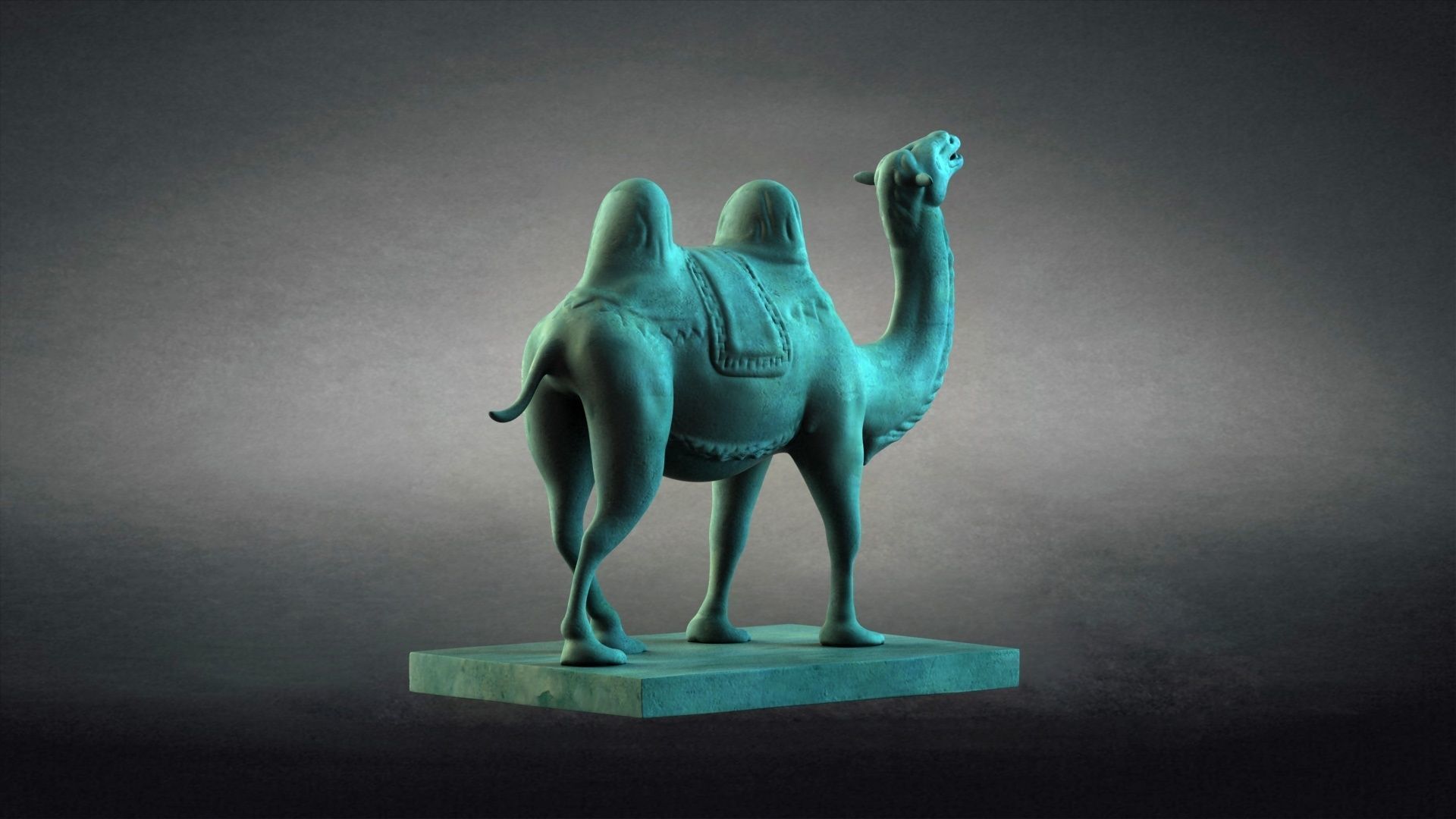 Cultural Relics Camel ancient unearthed sculpture  3D model_3