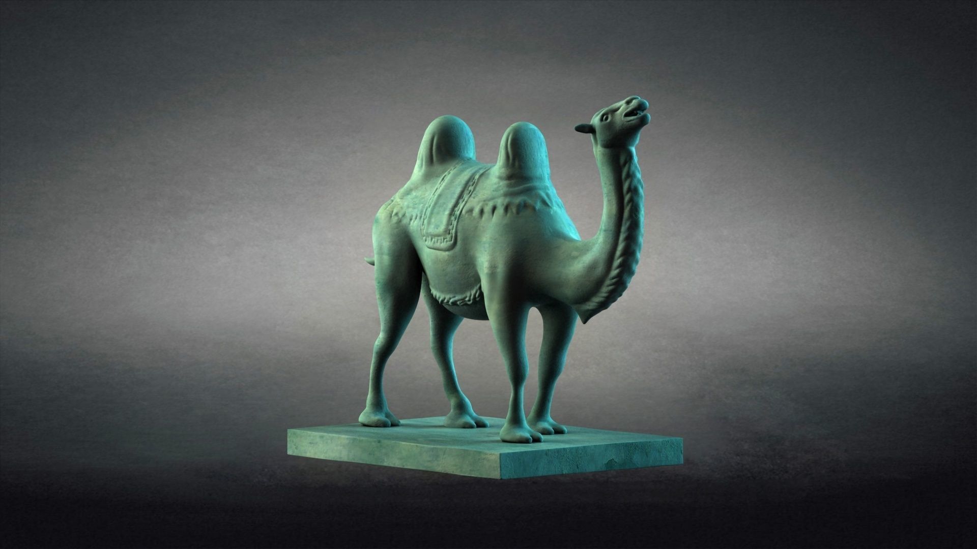 Cultural Relics Camel ancient unearthed sculpture  3D model_4