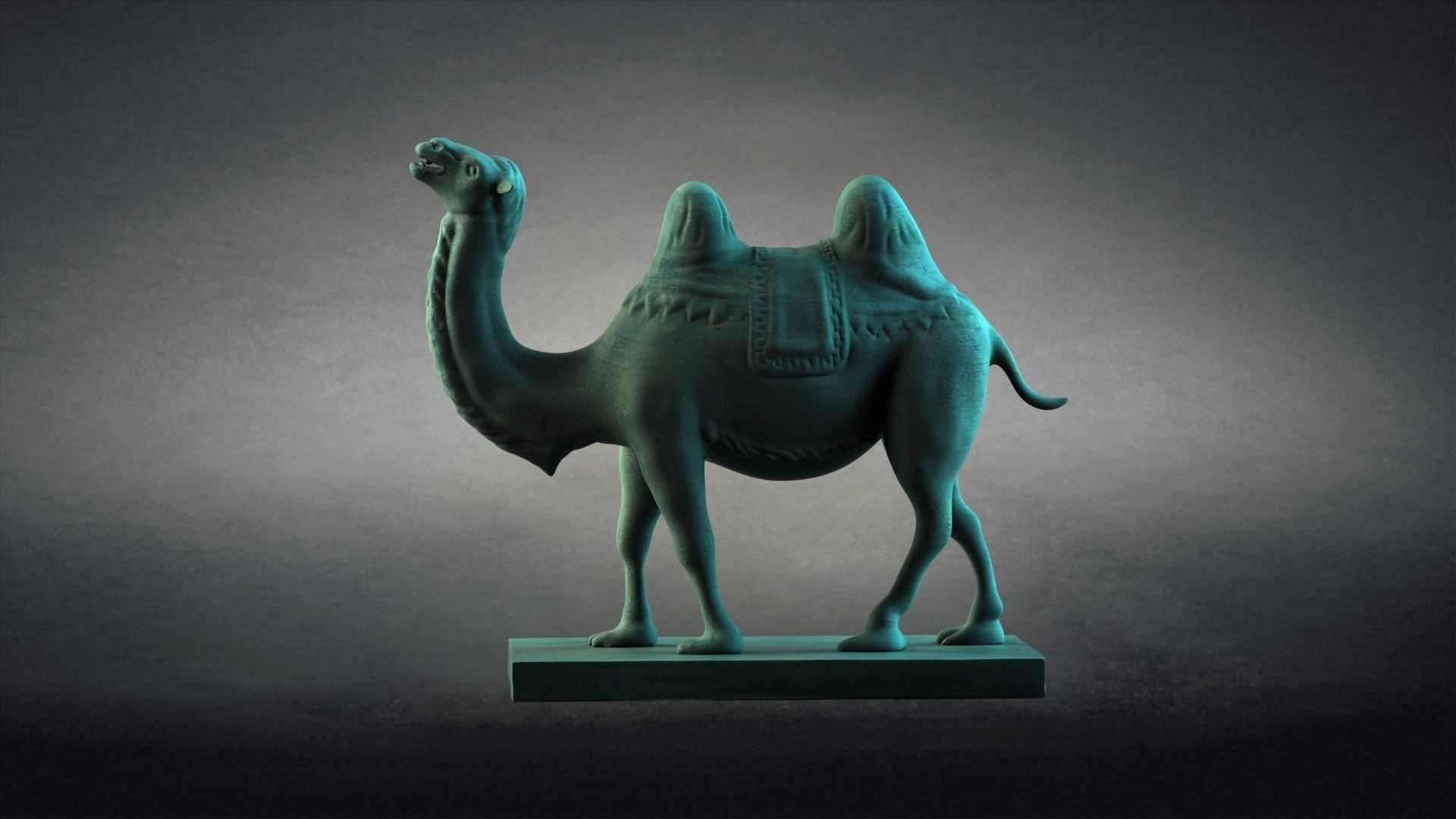 Cultural Relics Camel ancient unearthed sculpture  3D model_1