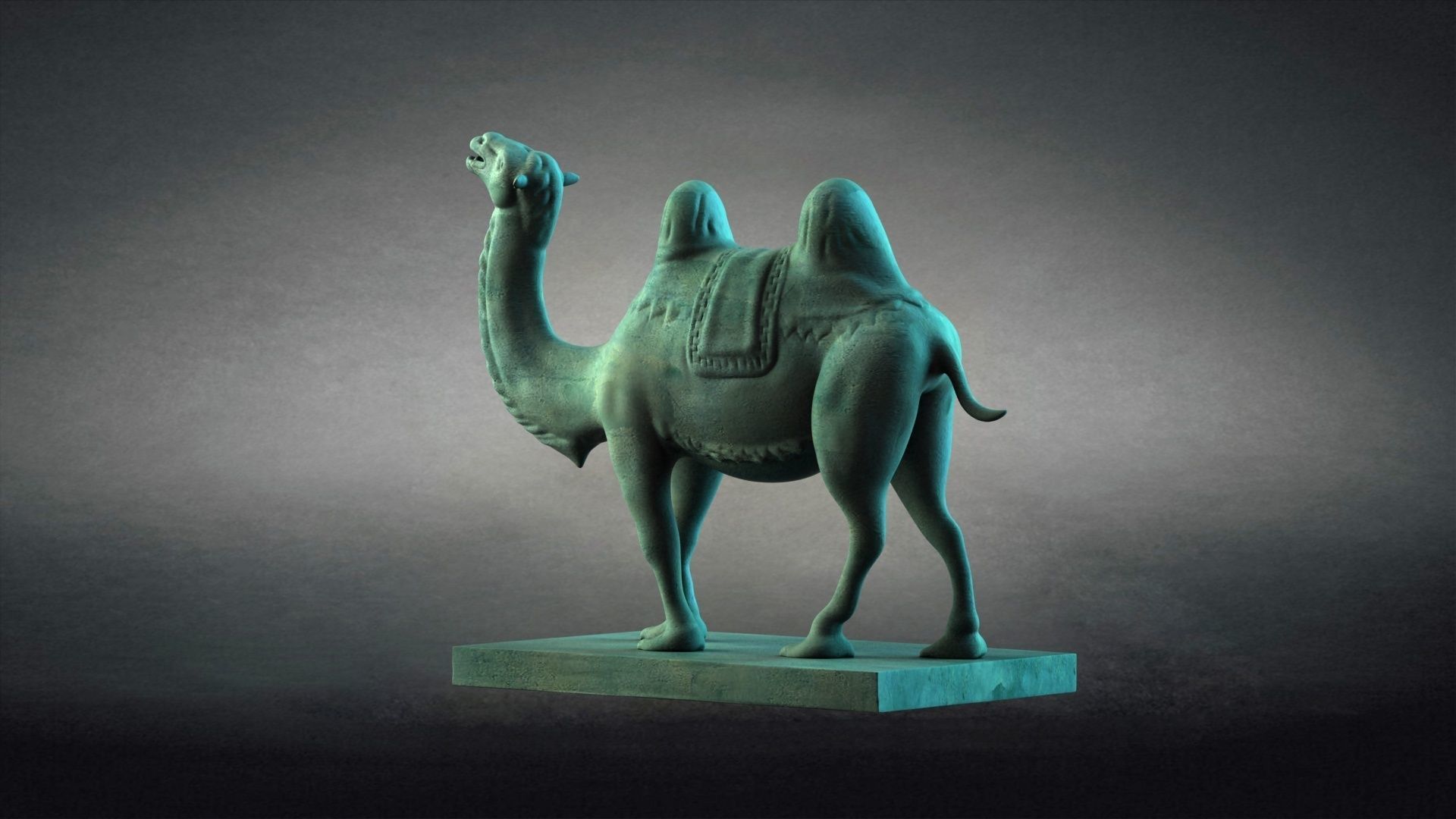 Cultural Relics Camel ancient unearthed sculpture  3D model_2