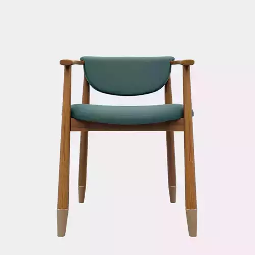 Chair modern green leather
