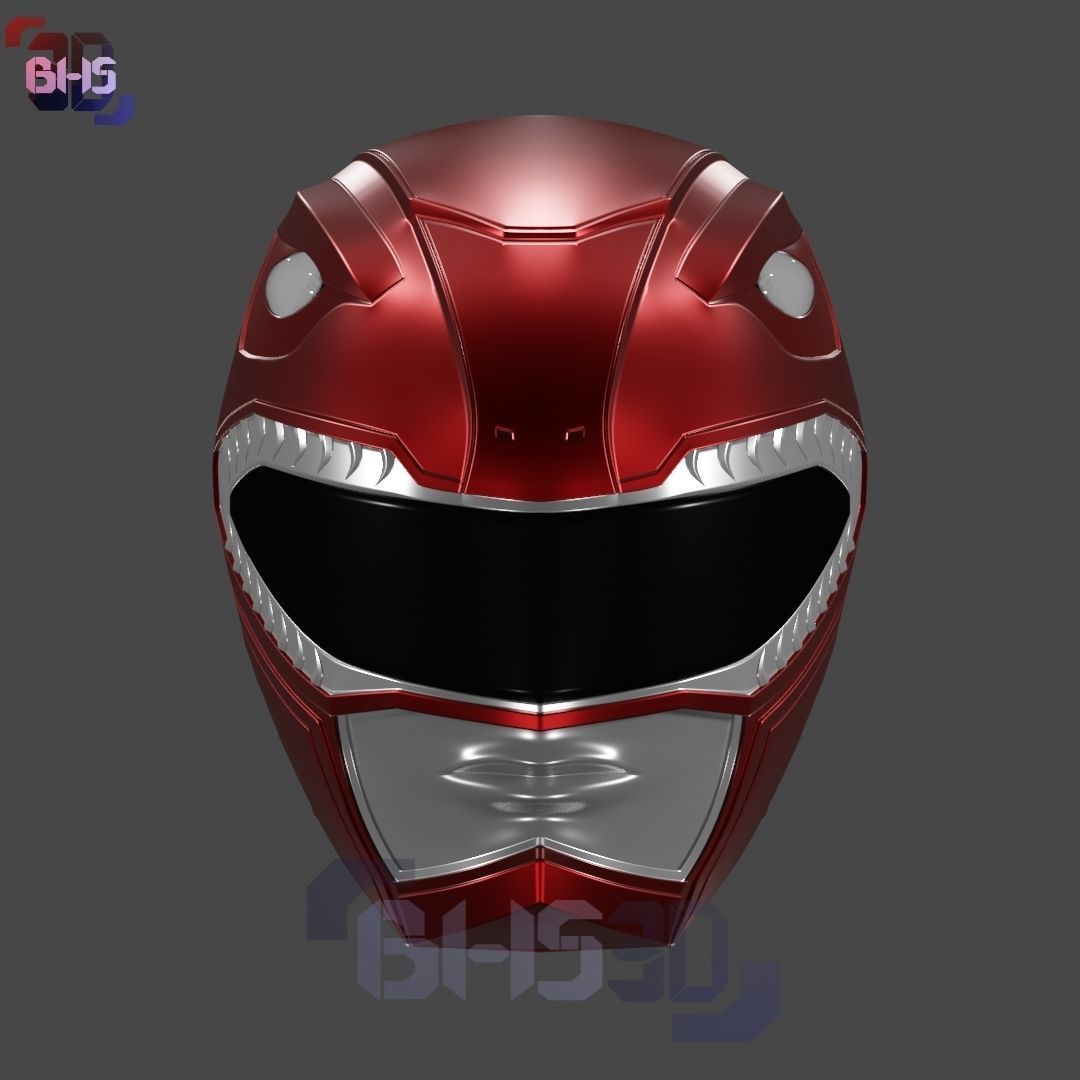 MMPR Red helmet custom 3D Digital Download 3D print model_5