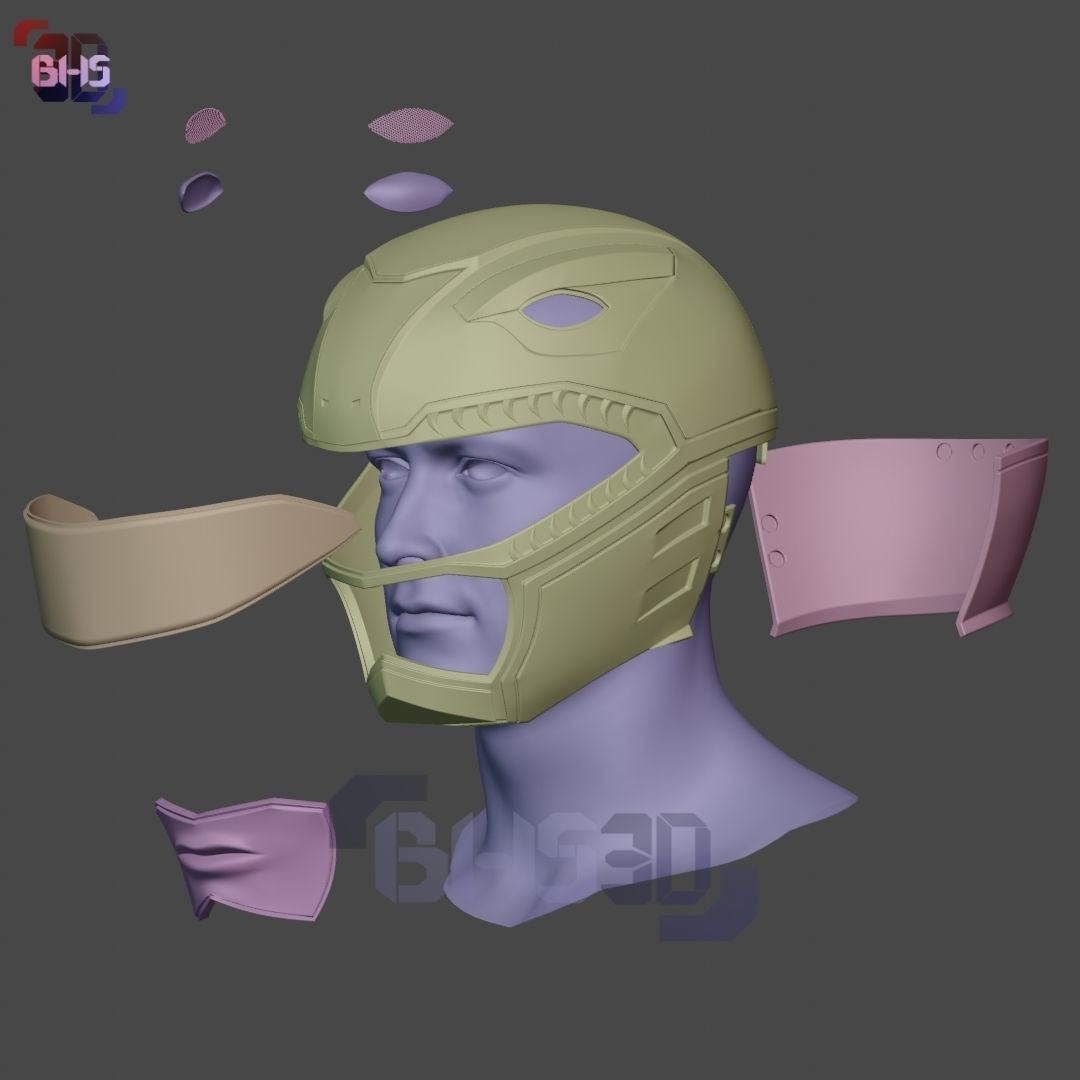 MMPR Red helmet custom 3D Digital Download 3D print model_10