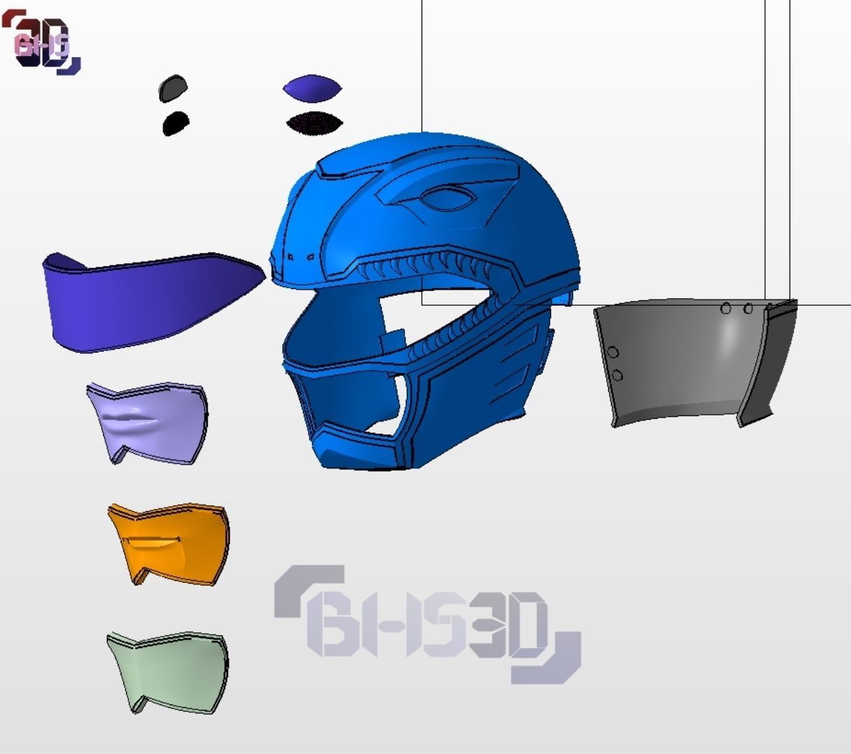 MMPR Red helmet custom 3D Digital Download 3D print model_11