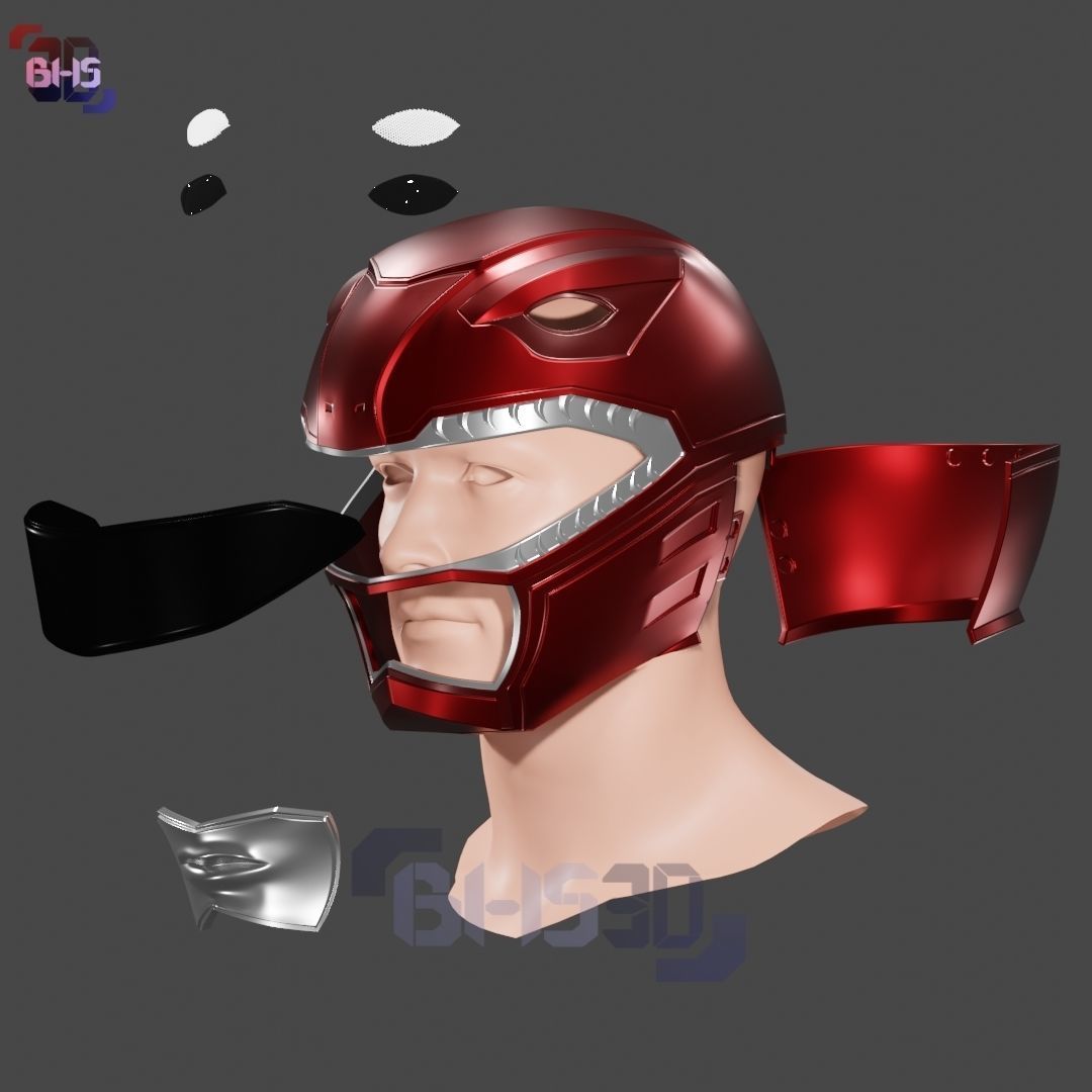 MMPR Red helmet custom 3D Digital Download 3D print model_9