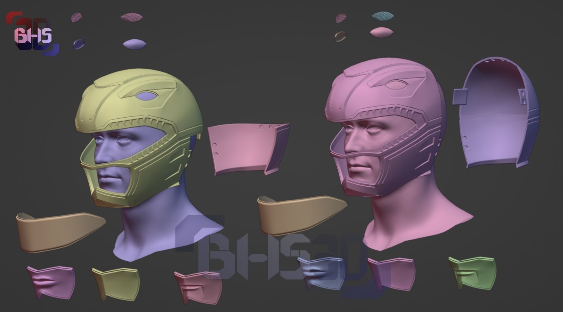 MMPR Red helmet custom 3D Digital Download 3D print model_4