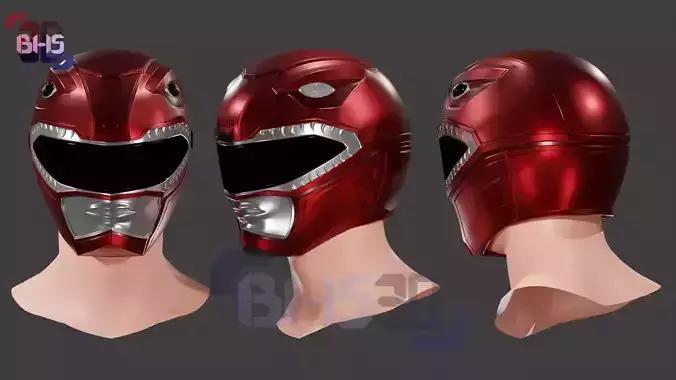 MMPR Red helmet custom 3D Digital Download 3D print model