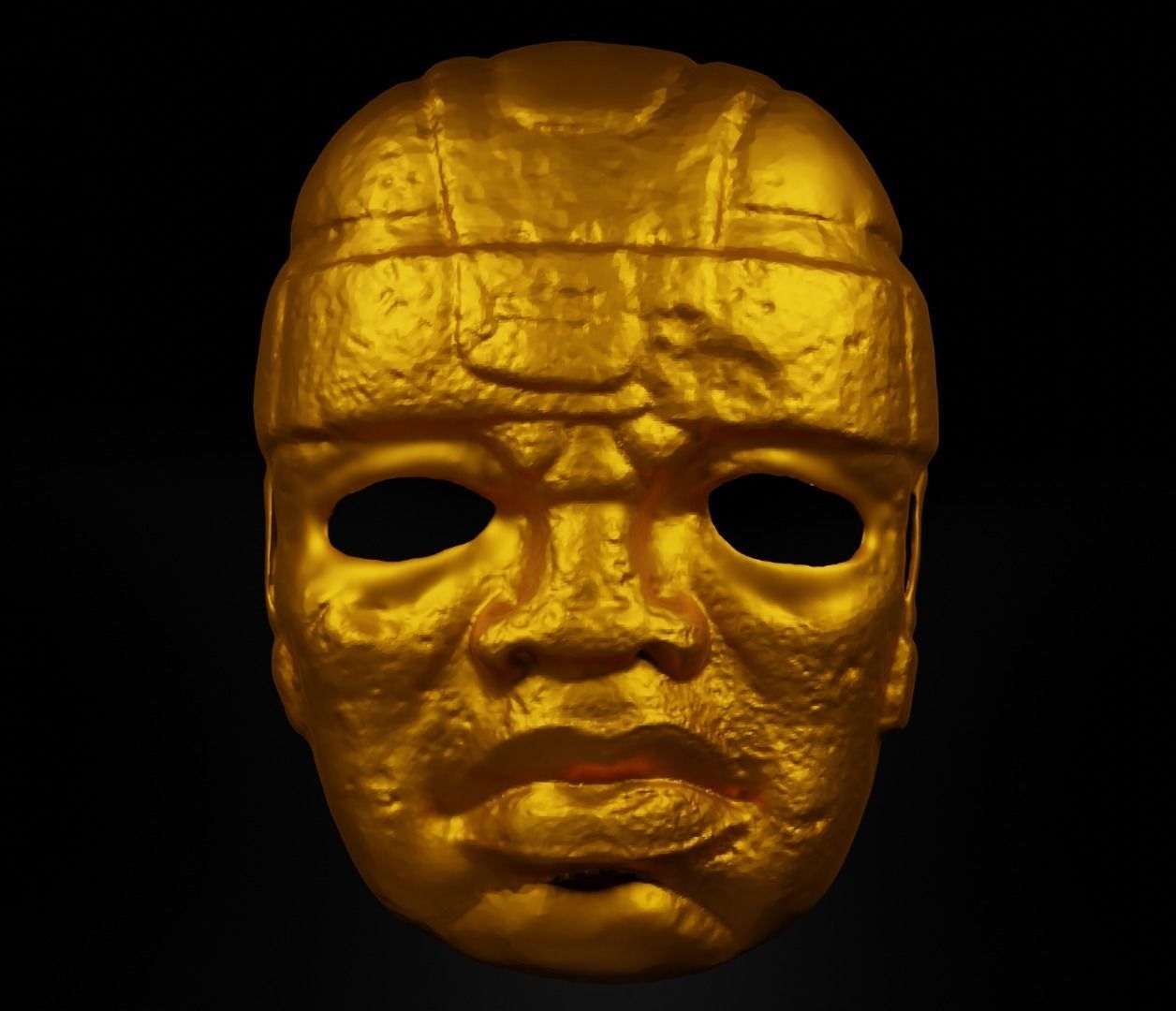 Olmec Cosplay Face Mask 3D print model_9